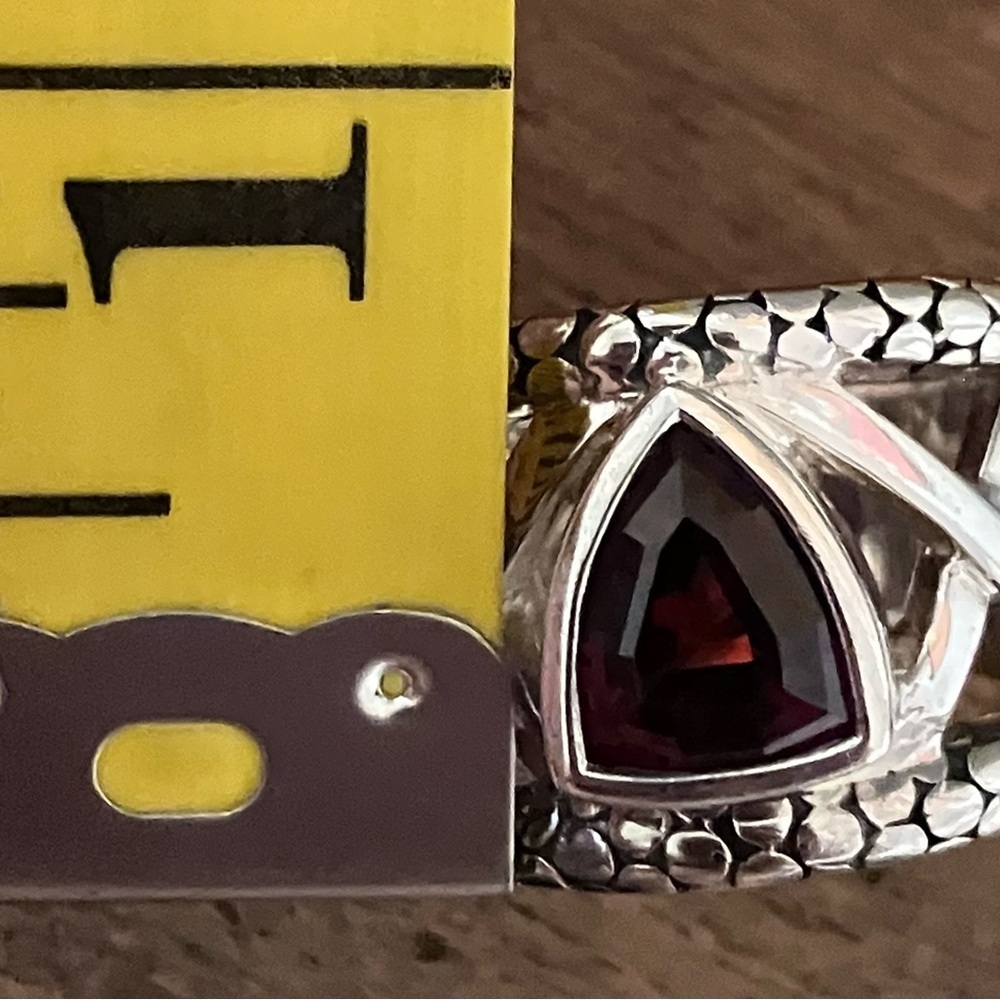 Michael Dawkins Sterling Silver Garnet Ring - Picture 5 of 8